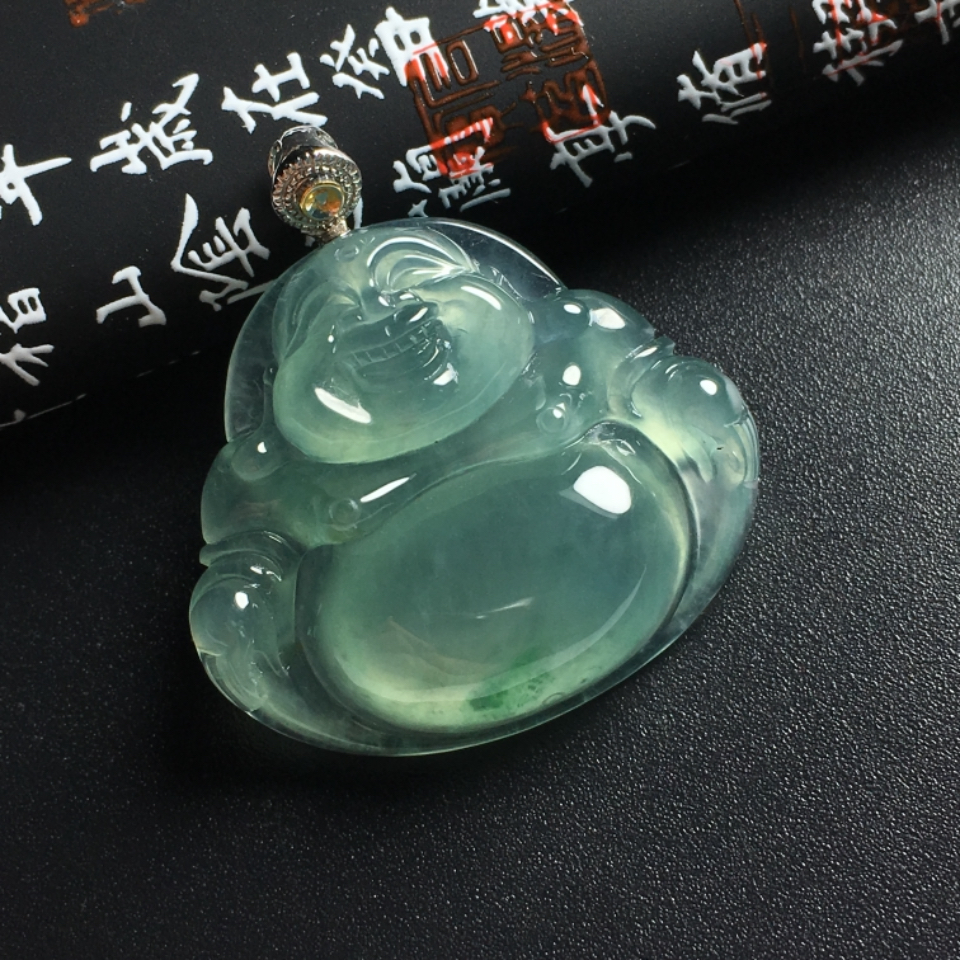 冰种晴水佛公挂件翡翠