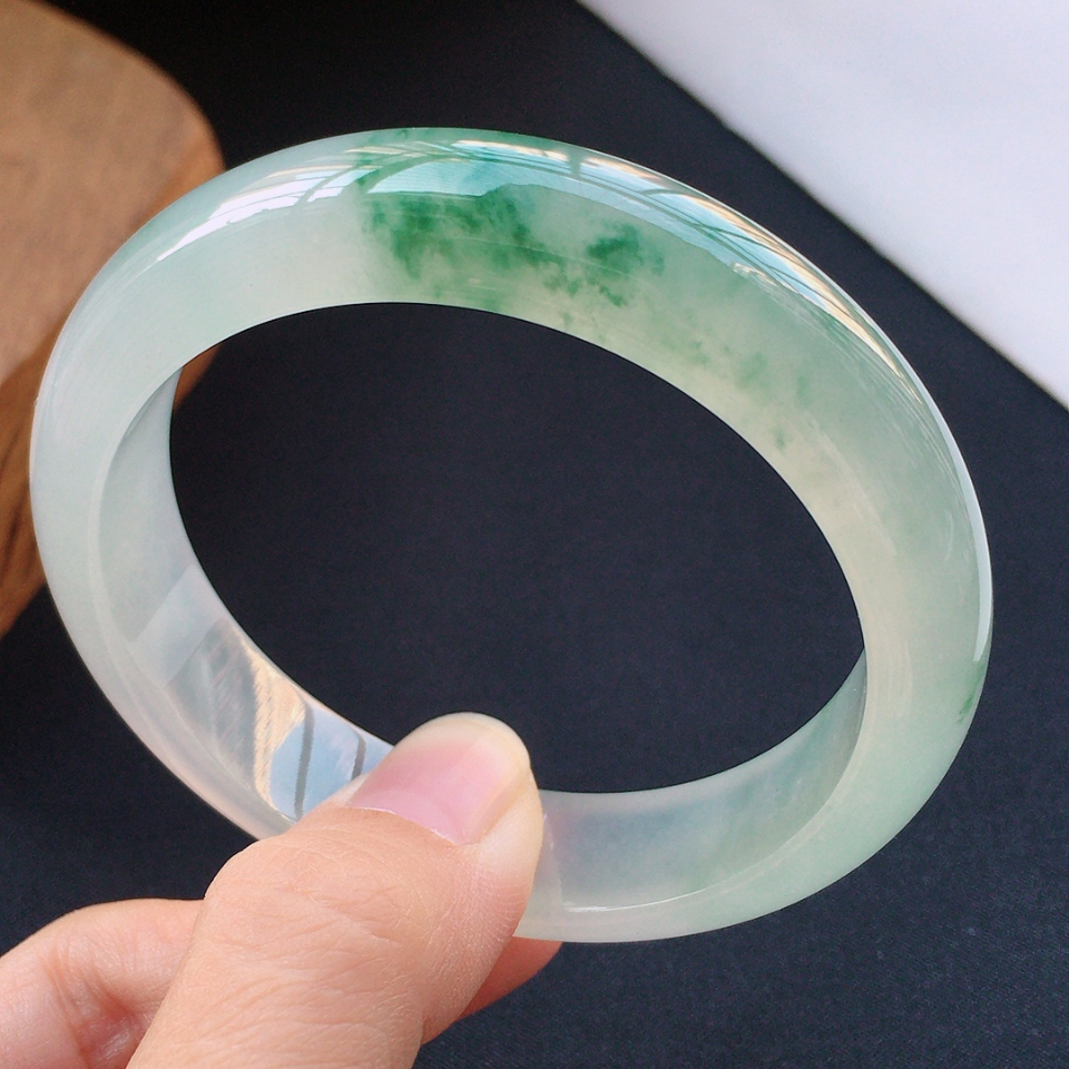冰种飘花正装手镯54mm