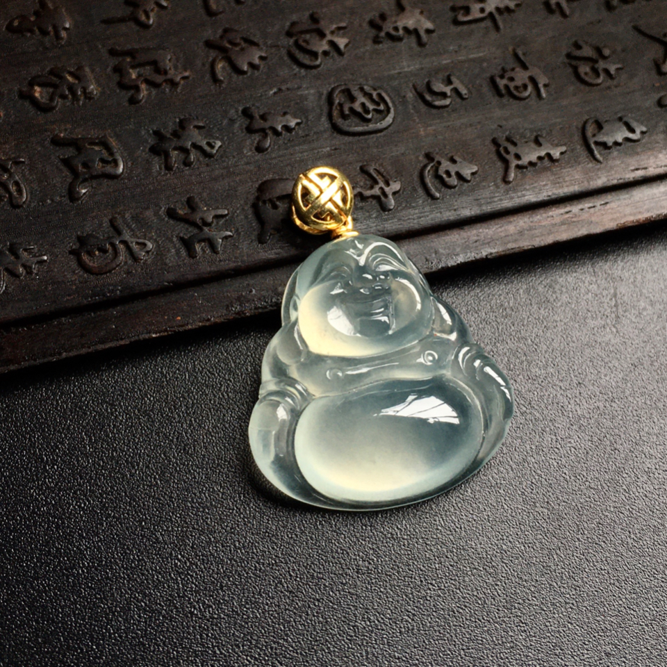 冰种晴水玉佛挂件翡翠