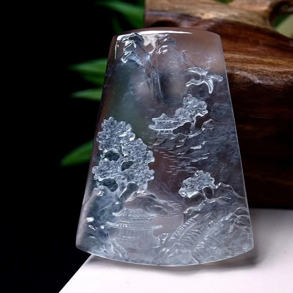 高冰山水意境牌