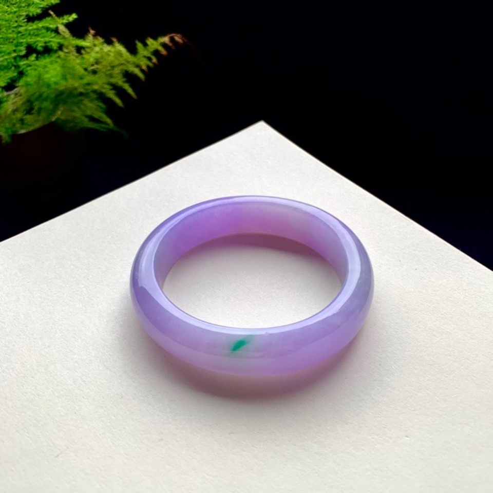 糯冰种紫罗兰贵妃翡翠手镯（54mm、48.2mm）