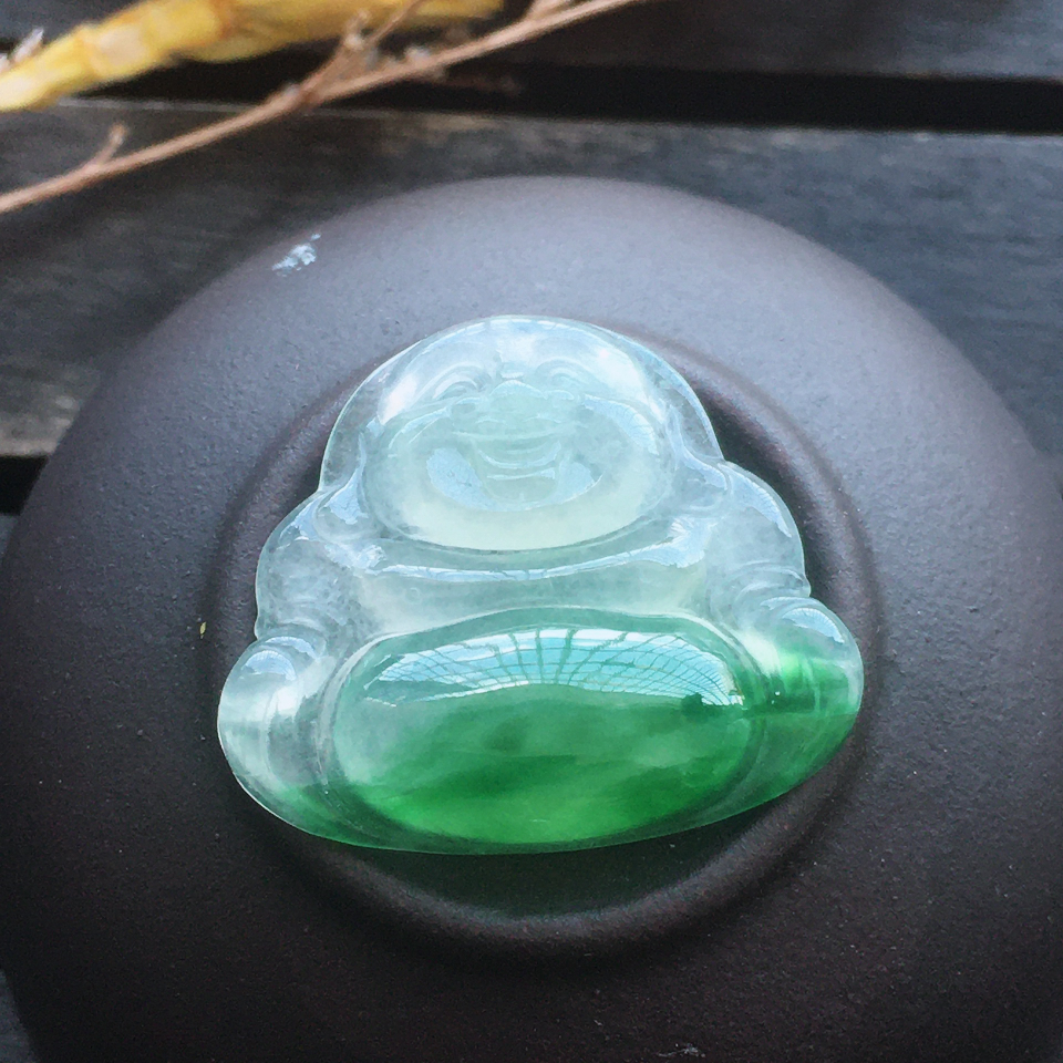 冰种阳绿佛公