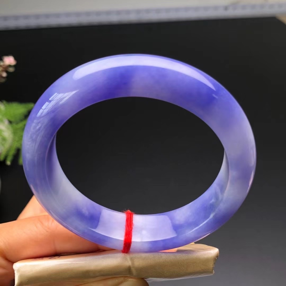糯冰种浓紫罗兰手镯（60mm）翡翠