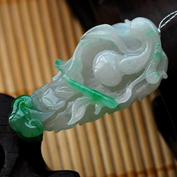 糯种带翠葫芦如意挂件
