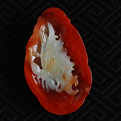 糯冰种鸡血红缅甸翡翠蝴蝶挂件