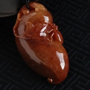 细糯种红翡缅甸翡翠福瓜挂件