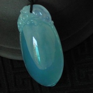 糯冰种紫罗兰缅甸翡翠福瓜挂件