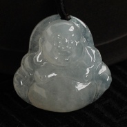 糯冰种缅甸翡翠弥勒笑佛挂件