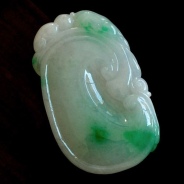 糯冰种飘翠缅甸翡翠如意挂件
