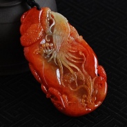 糯冰种红翡缅甸翡翠富贵满堂挂件
