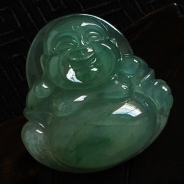 糯冰种晴水飘花缅甸翡翠玉佛挂件