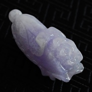 糯冰种紫罗兰缅甸翡翠白菜挂件