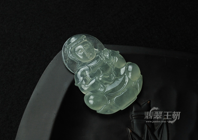 冰种缅甸翡翠观音挂件