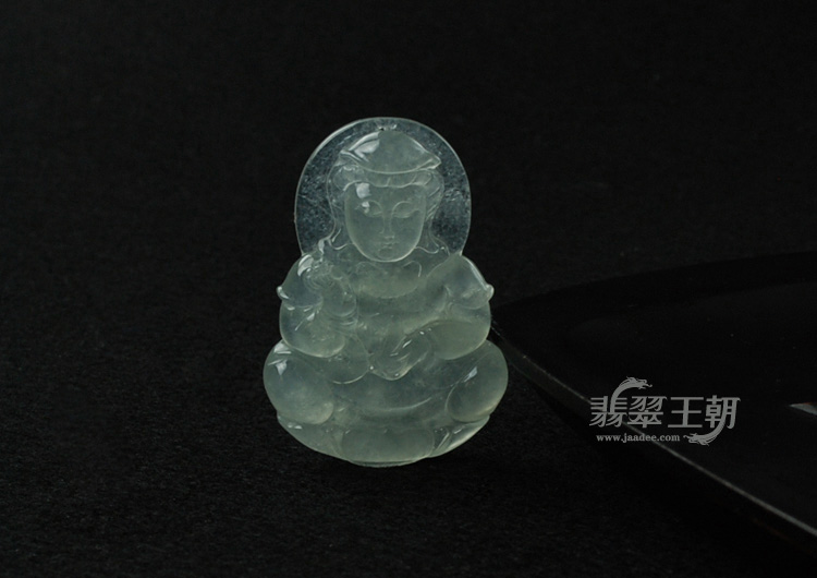 冰种缅甸翡翠观音挂件