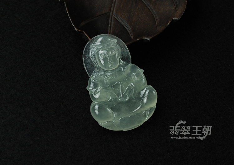 冰种缅甸翡翠观音挂件