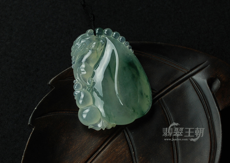 冰玻种飘花缅甸翡翠福禄寿挂件