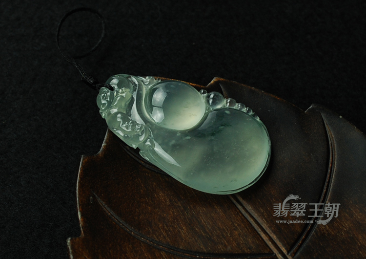 玻璃种飘花缅甸翡翠福禄寿挂件