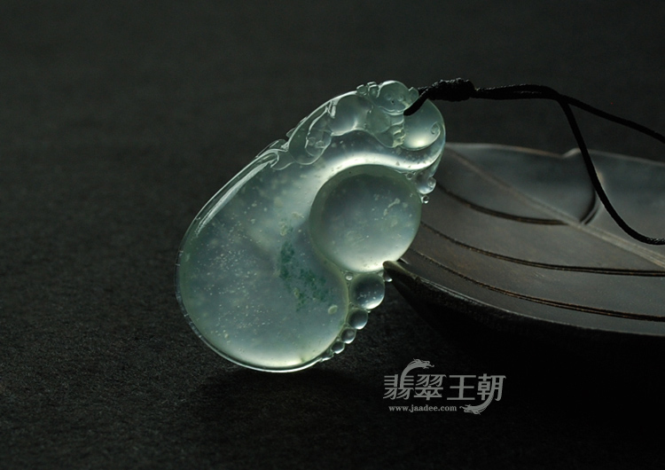 玻璃种飘花缅甸翡翠福禄寿挂件