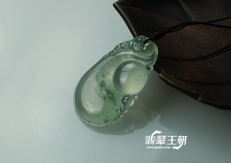 玻璃种飘花缅甸翡翠福禄寿挂件