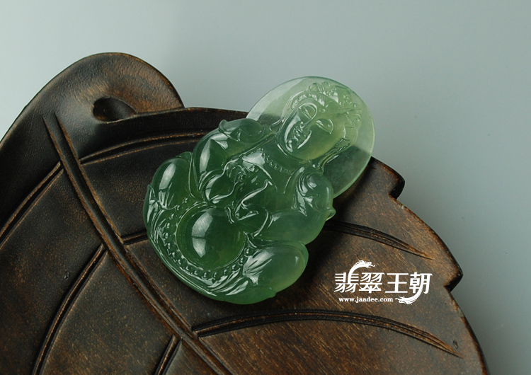 糯冰种晴水缅甸翡翠观音挂件（一对）