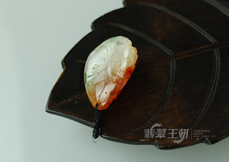 冰种红翡飘花缅甸翡翠金鱼满堂挂件