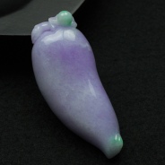 糯冰种紫罗兰飘翠缅甸翡翠“福瓜”挂件