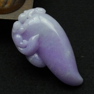 糯冰种紫罗兰缅甸翡翠“送福”挂件