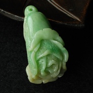 细糯种黄加绿缅甸翡翠白菜挂件