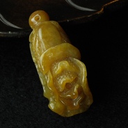 细糯种黄翡缅甸翡翠白菜挂件