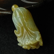糯冰种黄翡缅甸翡翠白菜挂件