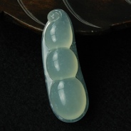 冰种晴水缅甸翡翠四季财豆挂件