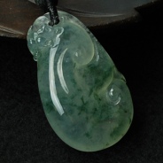 冰种飘花缅甸翡翠如意挂件