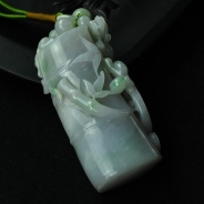 糯冰种紫罗兰飘翠缅甸翡翠“节节高升”手玩