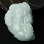 细糯种紫罗兰缅甸翡翠金蟾手玩件