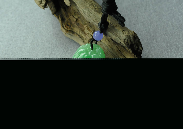 糯冰种阳绿满绿缅甸翡翠福寿桃挂件