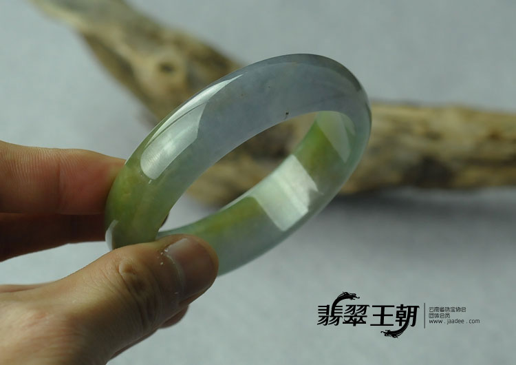 糯冰种黄翡紫罗兰缅甸翡翠手镯（57.3）