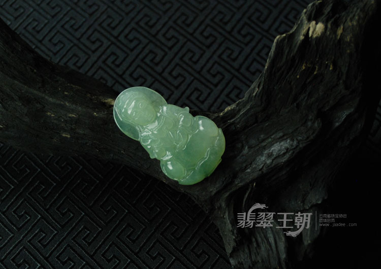 冰种晴水缅甸翡翠观音挂件