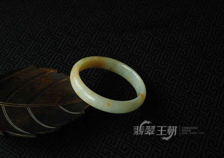 糯冰种飘红翡缅甸翡翠富贵花开手镯（60.6）