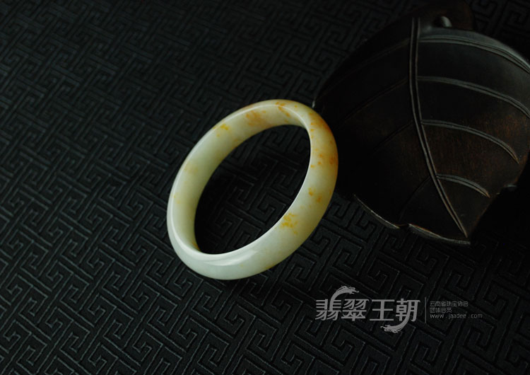 糯冰种飘红翡缅甸翡翠富贵花开手镯（60.6）