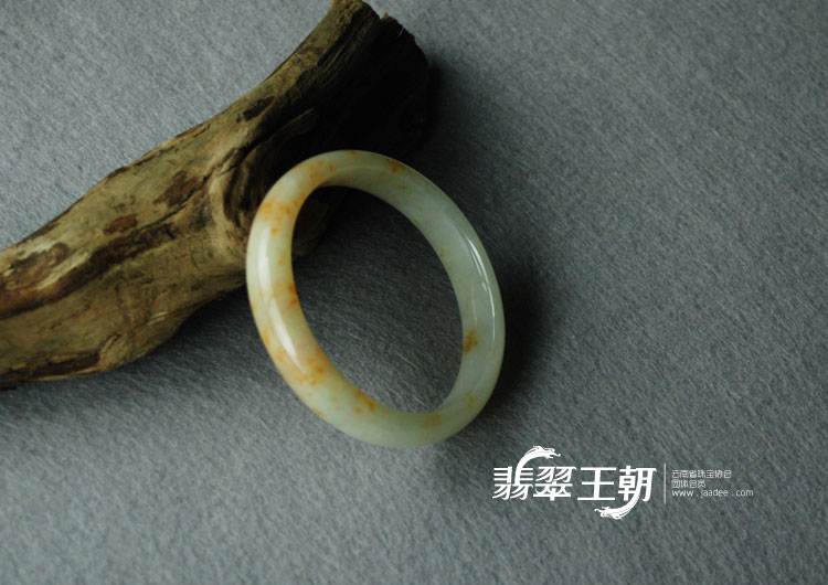 糯冰种飘红翡缅甸翡翠富贵花开手镯（60.6）