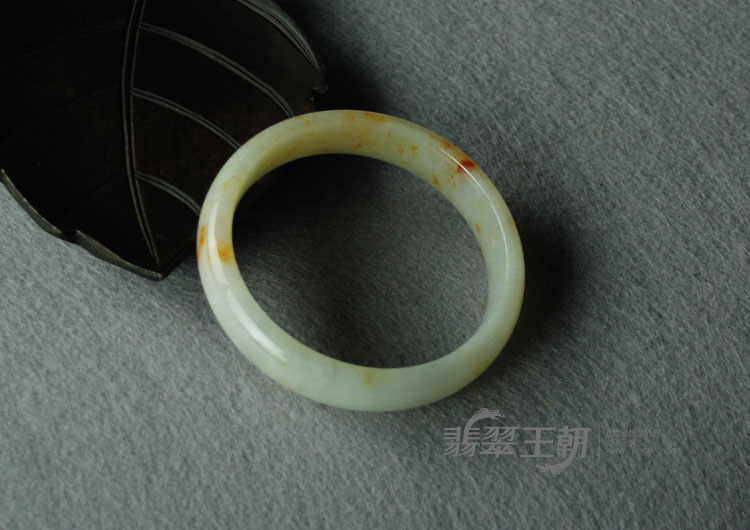 糯冰种飘红翡缅甸翡翠富贵花开手镯（60.5）