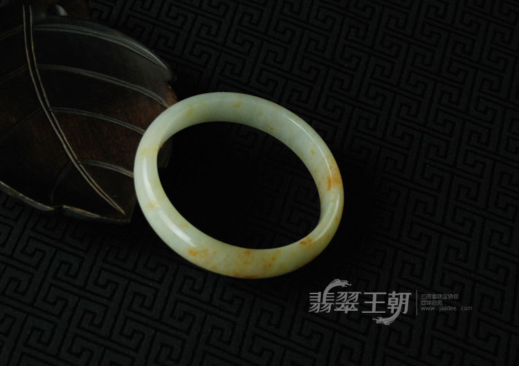 糯冰种飘红翡缅甸翡翠富贵花开手镯（60.8）