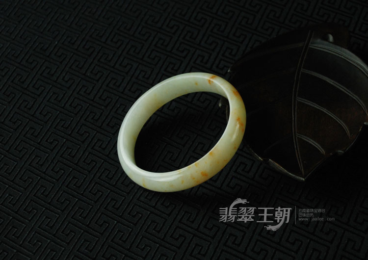 糯冰种飘红翡缅甸翡翠富贵花开手镯（60.8）