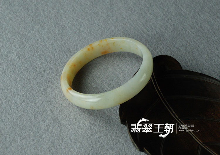 糯冰种飘红翡缅甸翡翠富贵花开手镯（60.8）