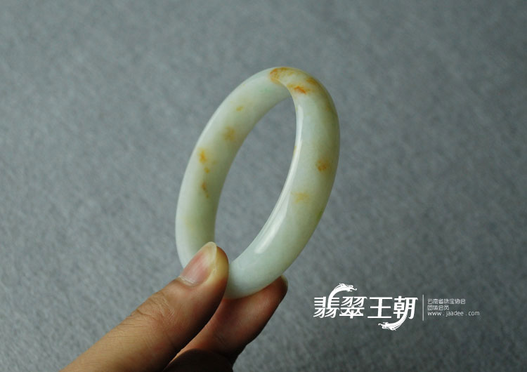 细糯种飘红翡缅甸翡翠富贵花开手镯（60.6）