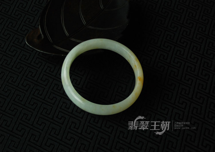 feicui细糯种飘红翡缅甸翡翠富贵花开手镯（60.7）