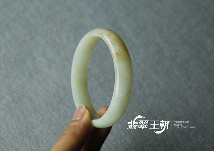 feicui细糯种飘红翡缅甸翡翠富贵花开手镯（60.7）