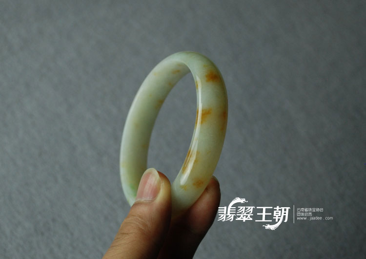 细糯种飘红翡缅甸翡翠富贵花开手镯（60.4）
