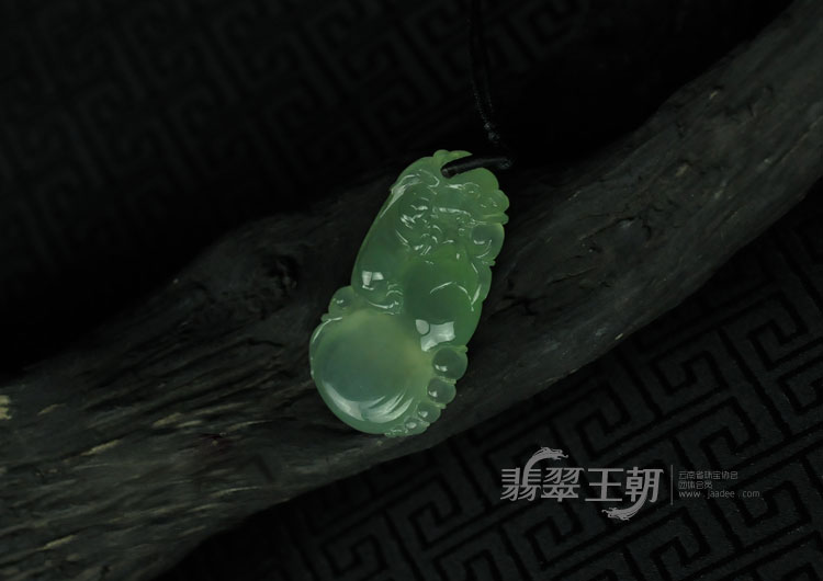 冰种晴水缅甸翡翠福禄寿挂件