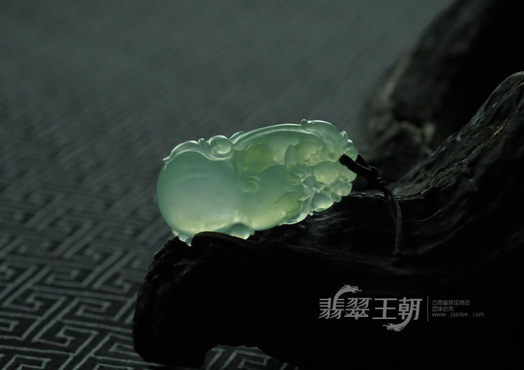 冰种晴水缅甸翡翠福禄寿挂件